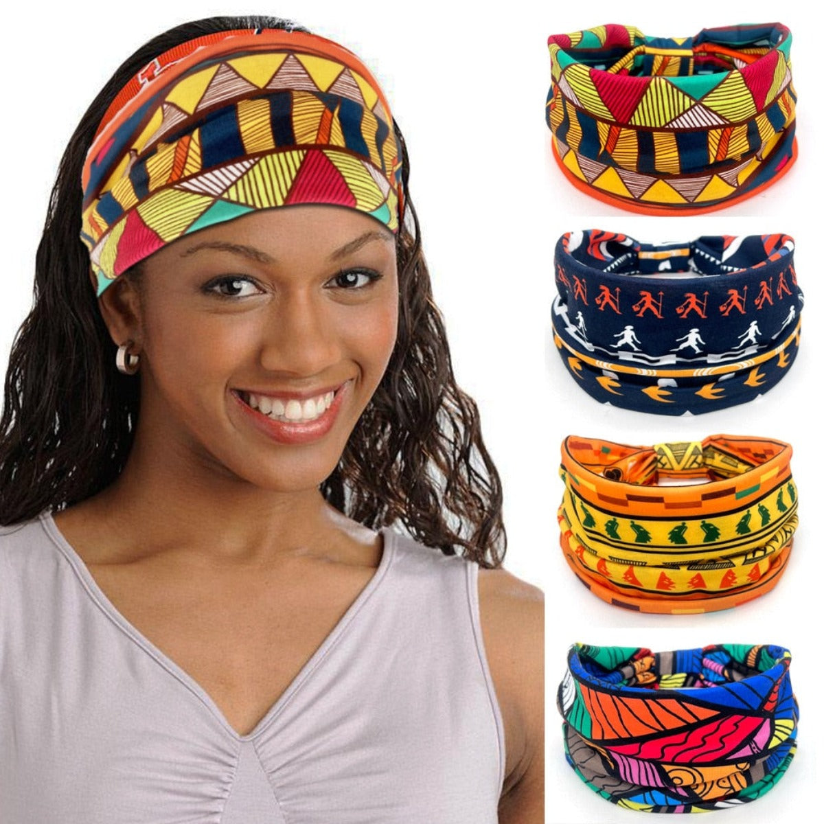 African Pattern Print Twist Style Salon Make Up Head Wrap Headband - Afro Fashion Hive