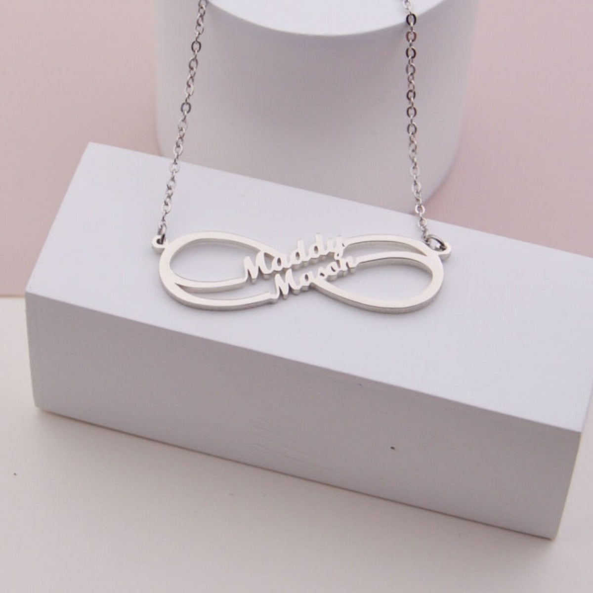 Stainless Steel Custom Name Personalized Infinity Pendant Necklace - Afro Fashion Hive