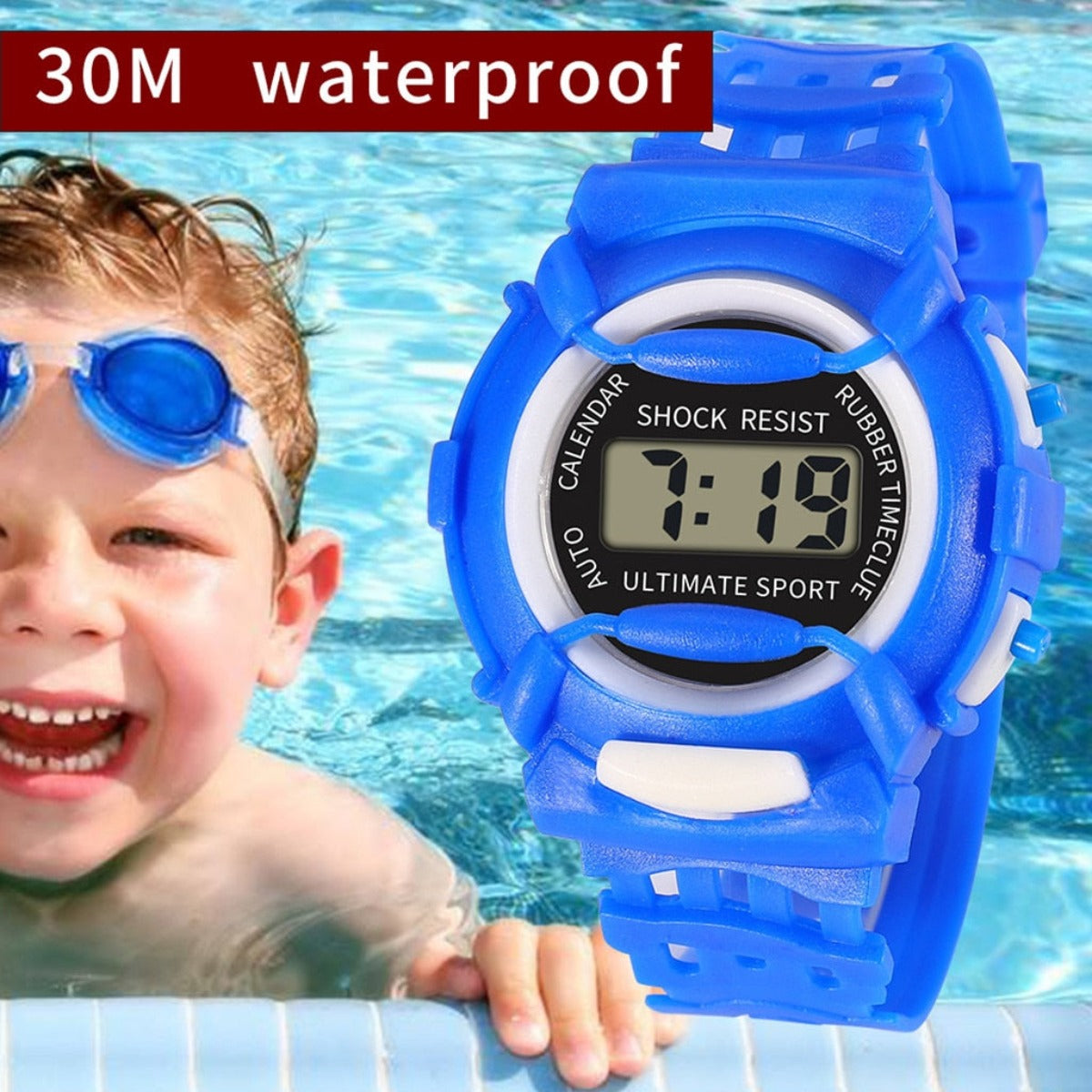 Outdoor Silicone Strap Led Digital Sports Kid's Quartz Watch - Afro Fashion Hive